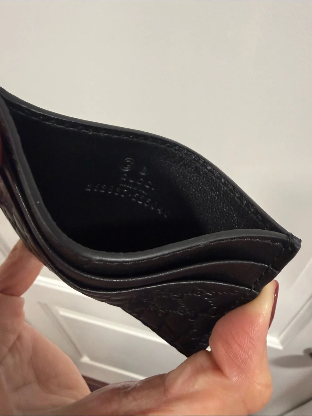 Gucci Black Leather Microguccissima Card Case